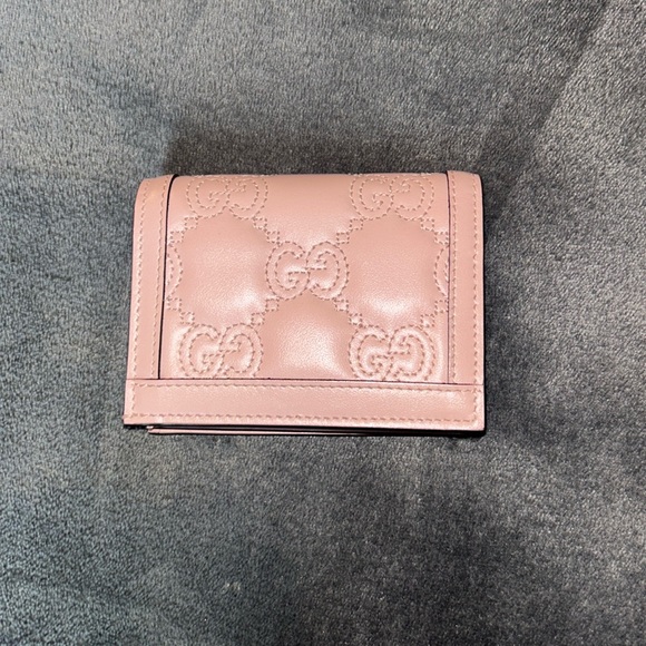 Gucci Special Gg Matelasse Leather Wallet Bifold Pink
